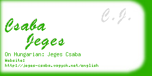 csaba jeges business card